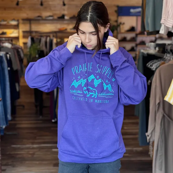 Prairie Supply Company Hoodies - Cultivated Mountains - Teal/Purple