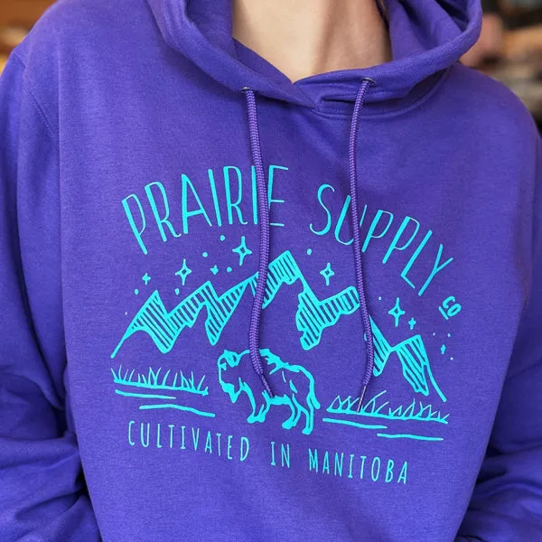 Prairie Supply Company Hoodies - Cultivated Mountains - Teal/Purple