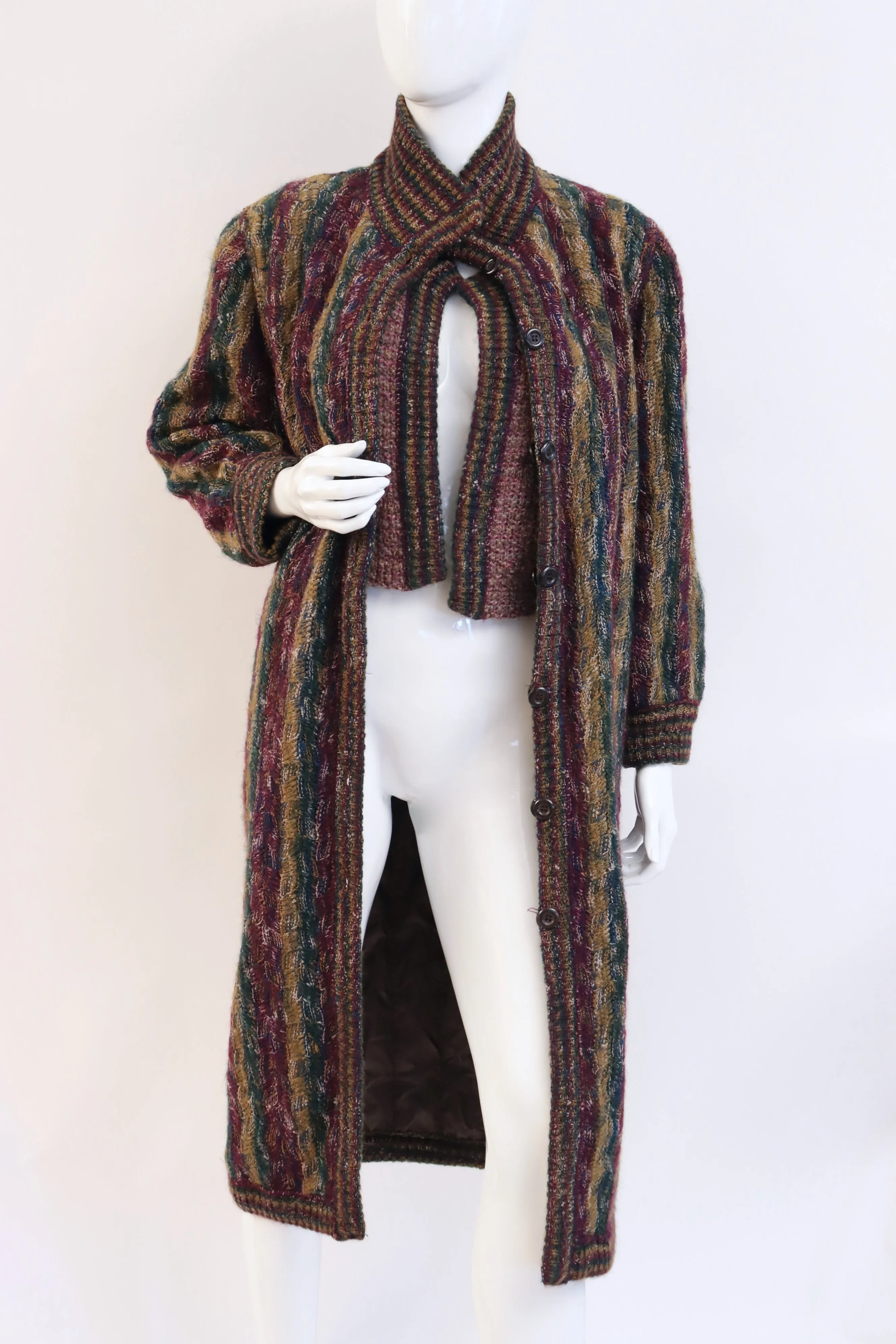 Rare Vintage 70's MISSONI 4 Piece Set Coat, Vest, Vest & Hat