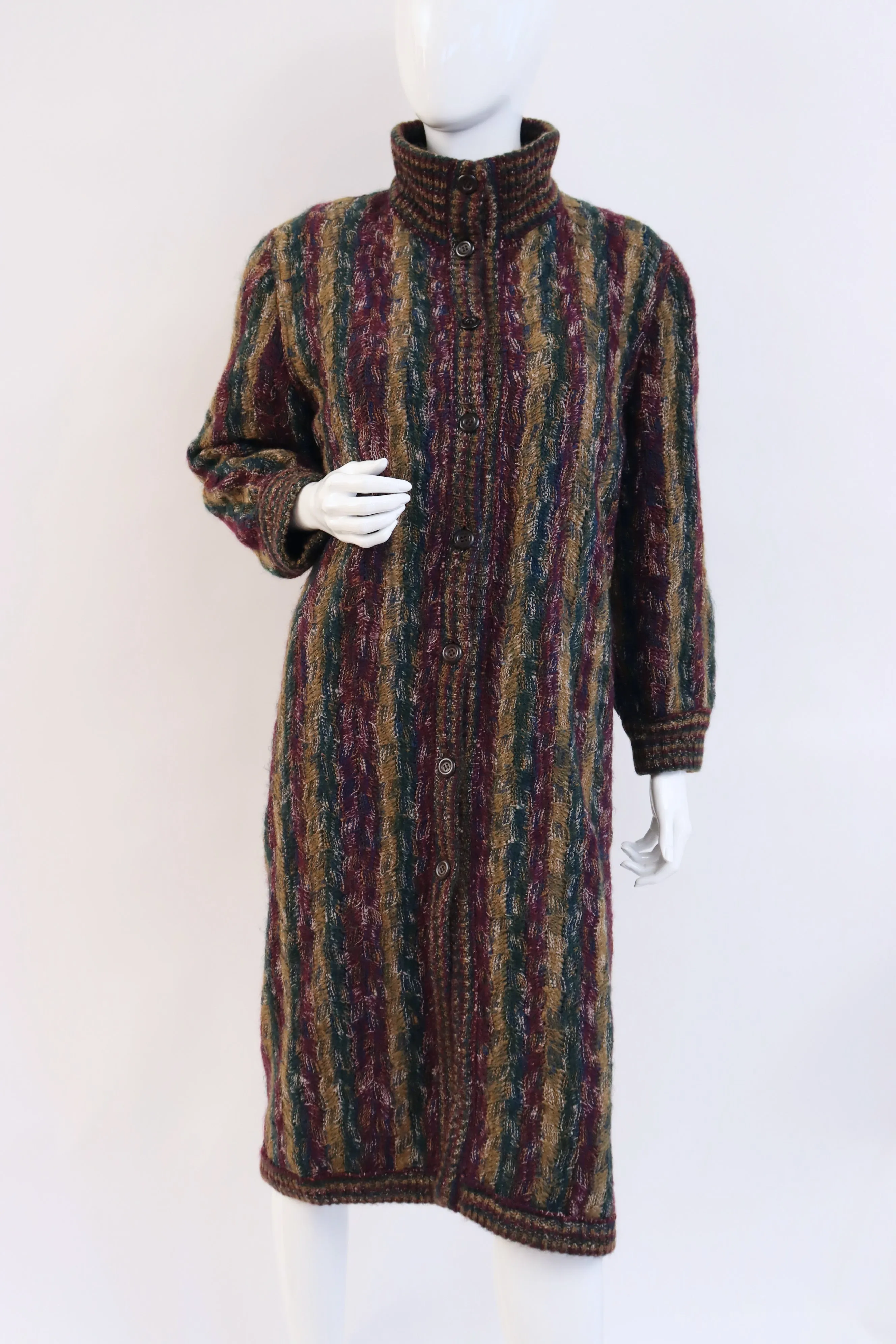 Rare Vintage 70's MISSONI 4 Piece Set Coat, Vest, Vest & Hat