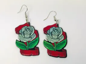 Rose Money Tree Acrylic Earrings