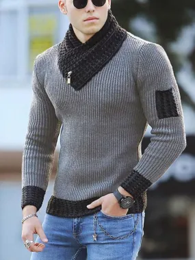 Scarf Collar Sweater Men's