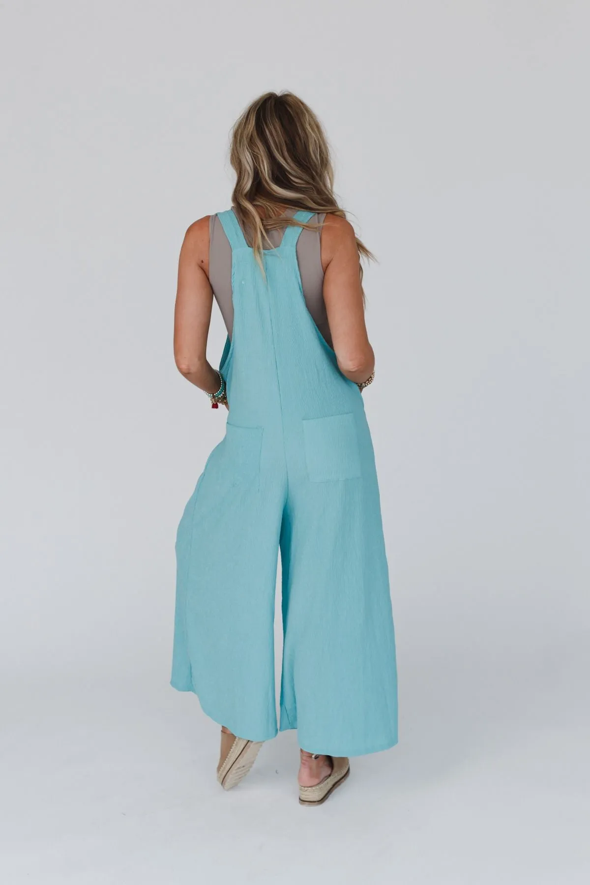 Serenity Wide Leg Jumpsuit - Aqua