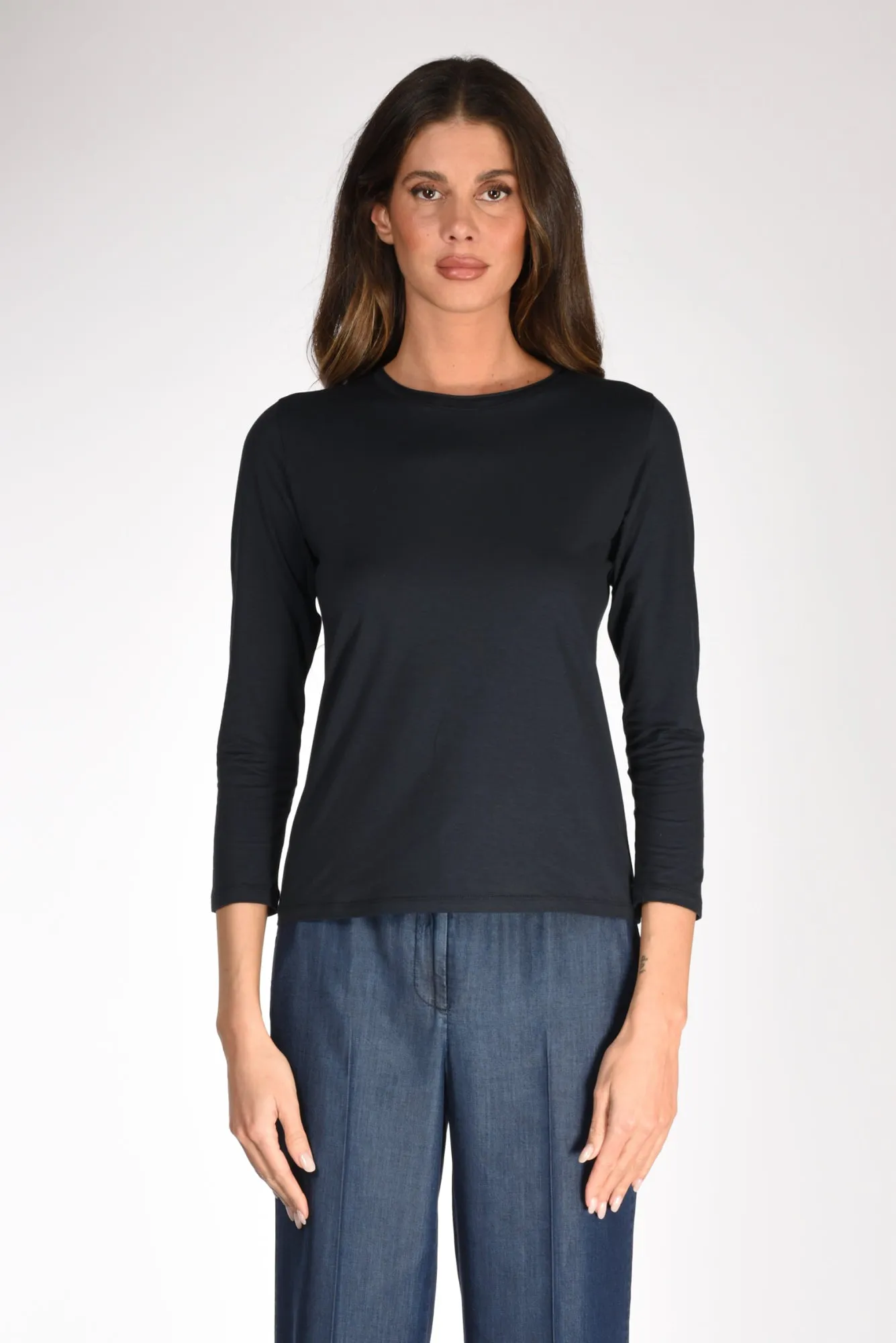 Shirt C Zero Tshirt Girocollo Blu Donna