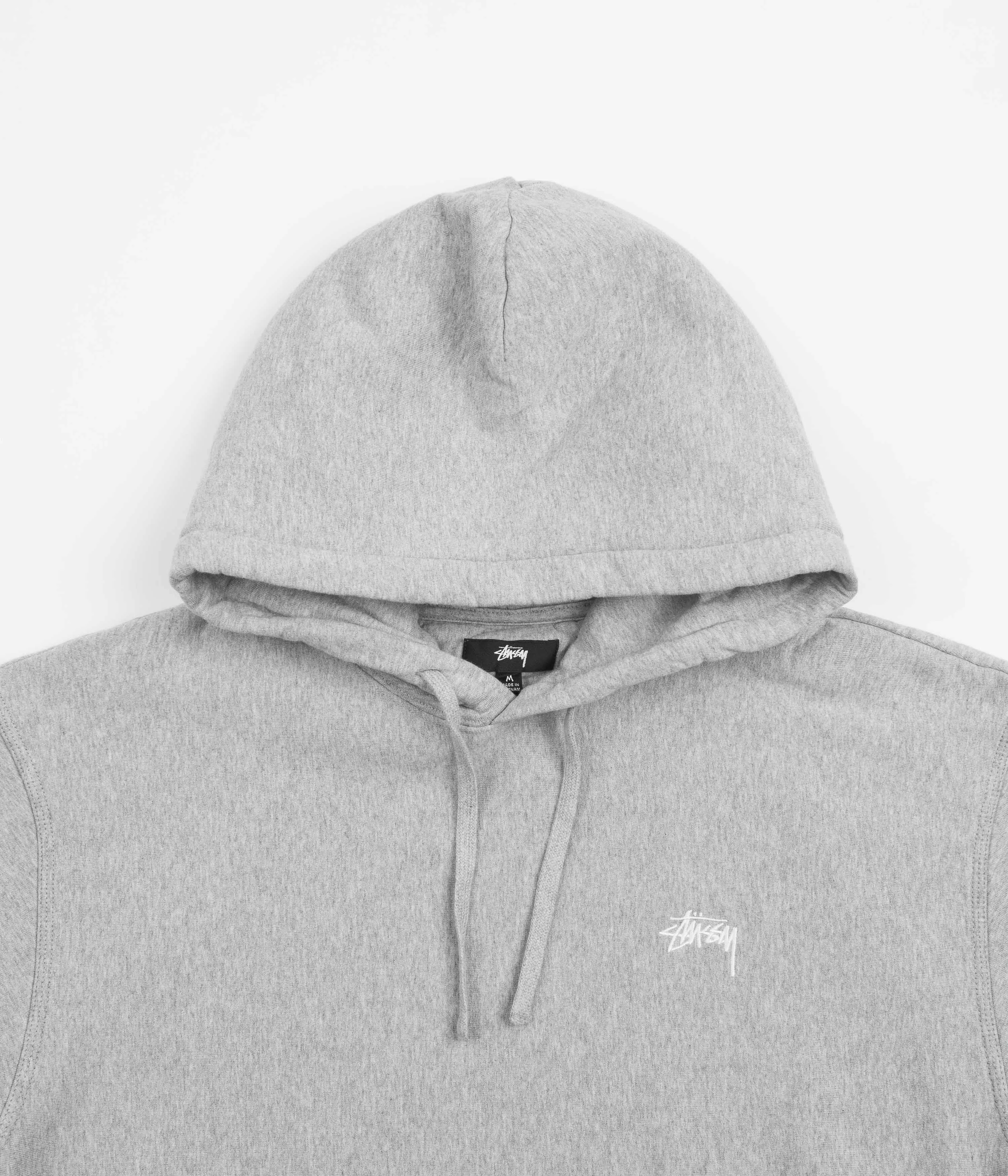 Stussy Stock Logo Hoodie - Grey Heather