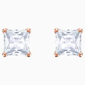 SWAROVSKI Attract Stud Pierced Earrings – White & Rose-Gold Tone Plated 