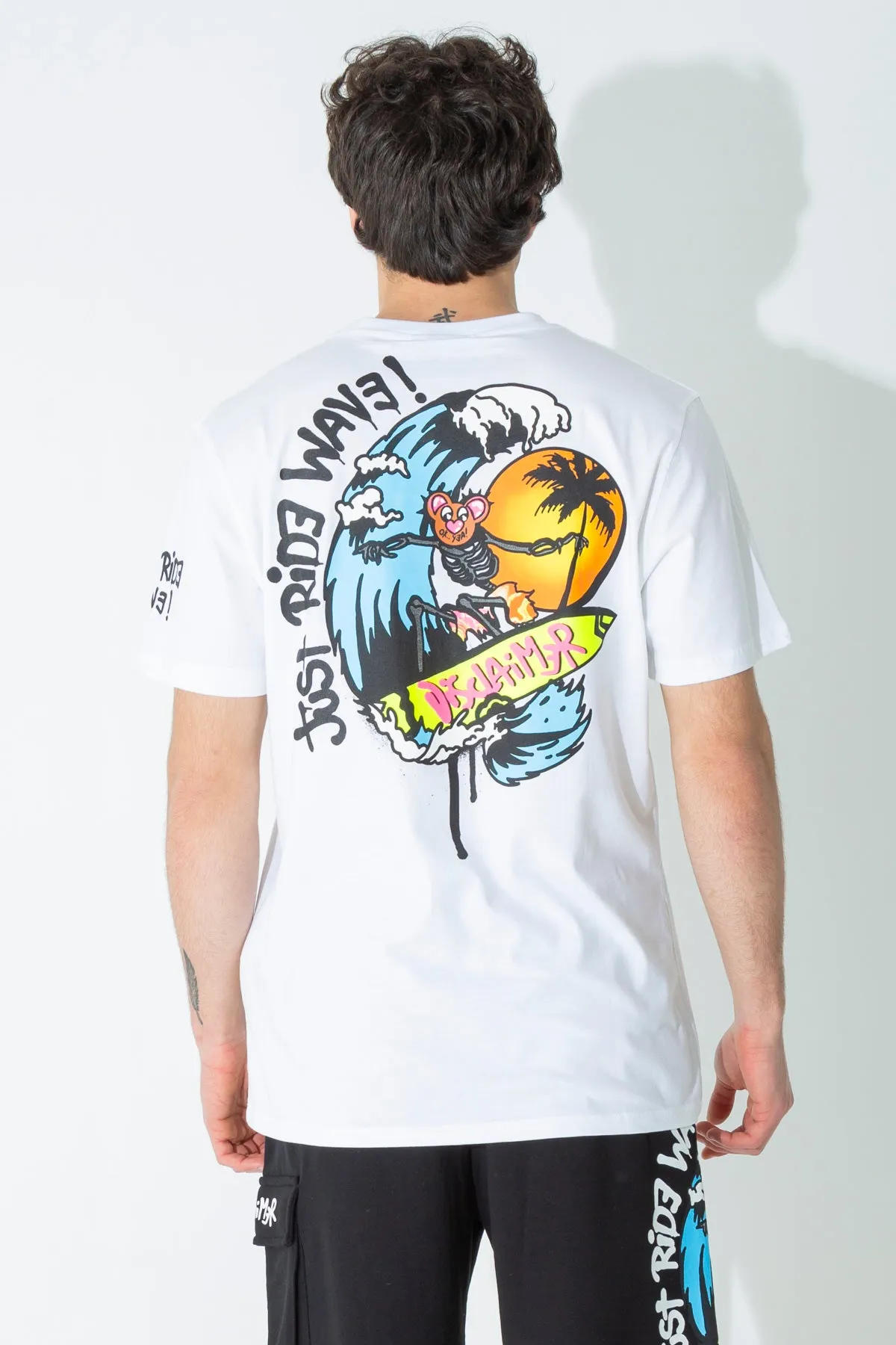 T-shirt con stampa wave posteriore