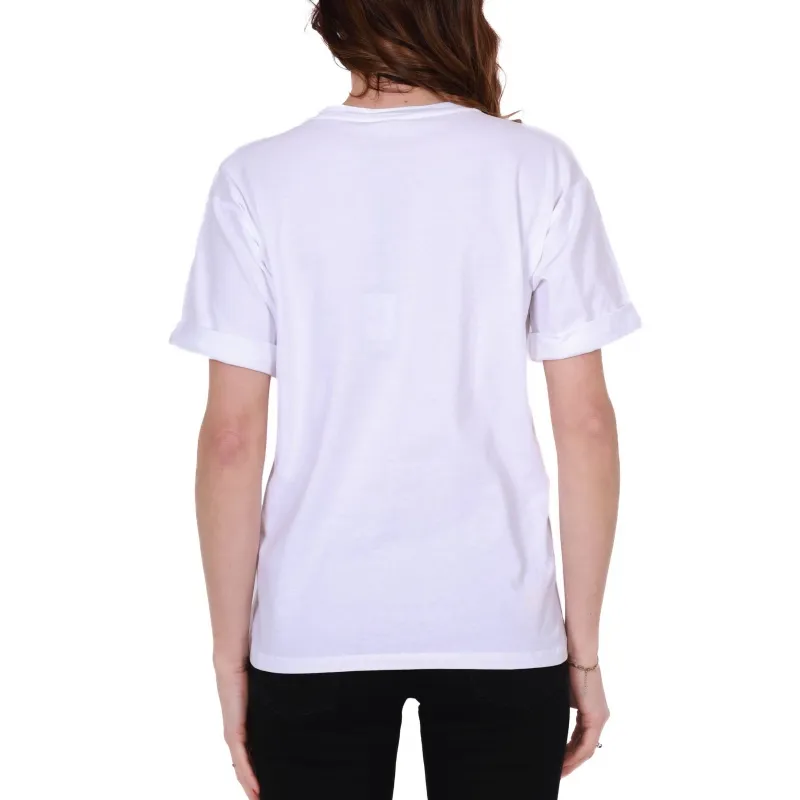 T-SHIRT GIROCOLLO CON STAMPA LOGO, BIANCO