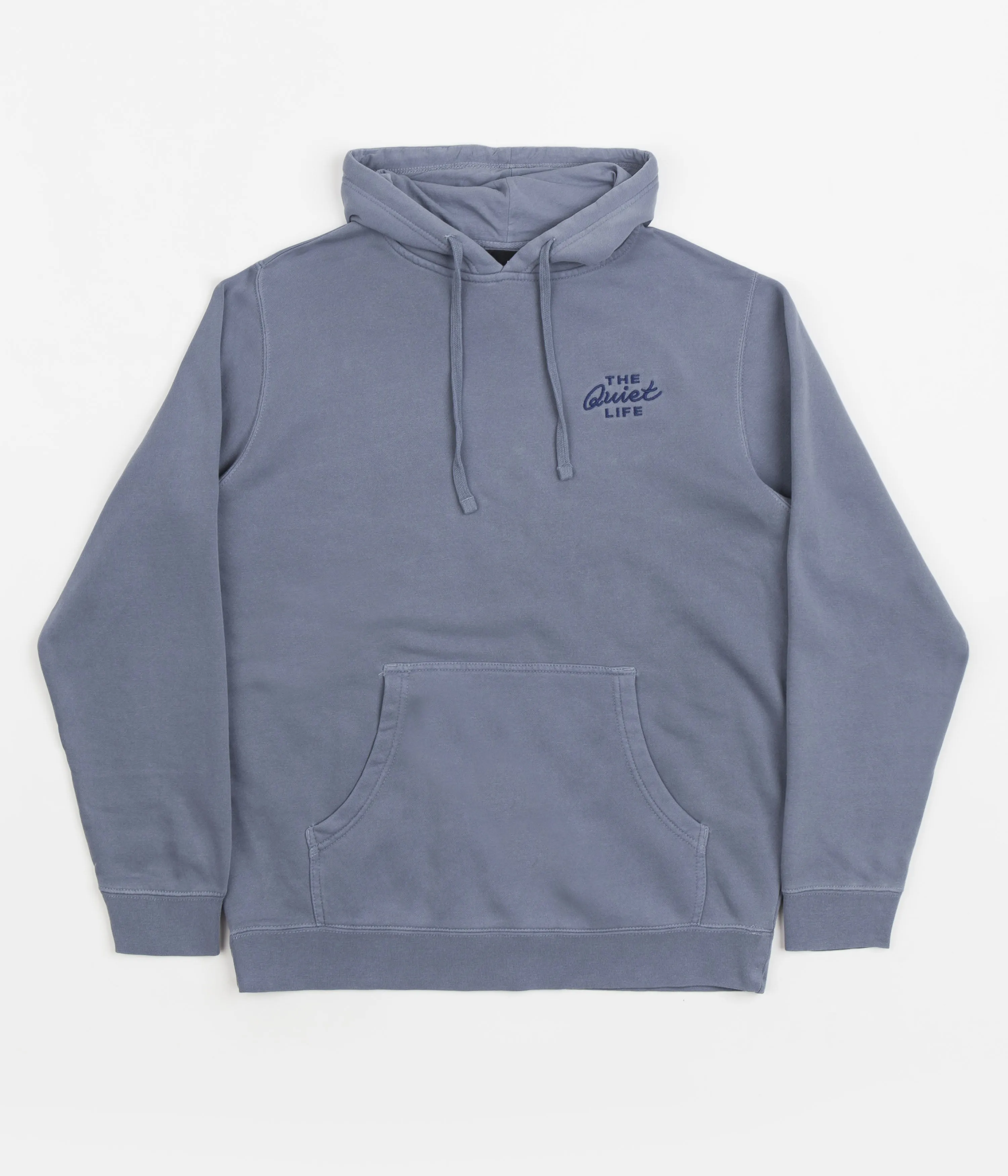 The Quiet Life Mechanic Logo Pigment Dyed Hoodie - Blue