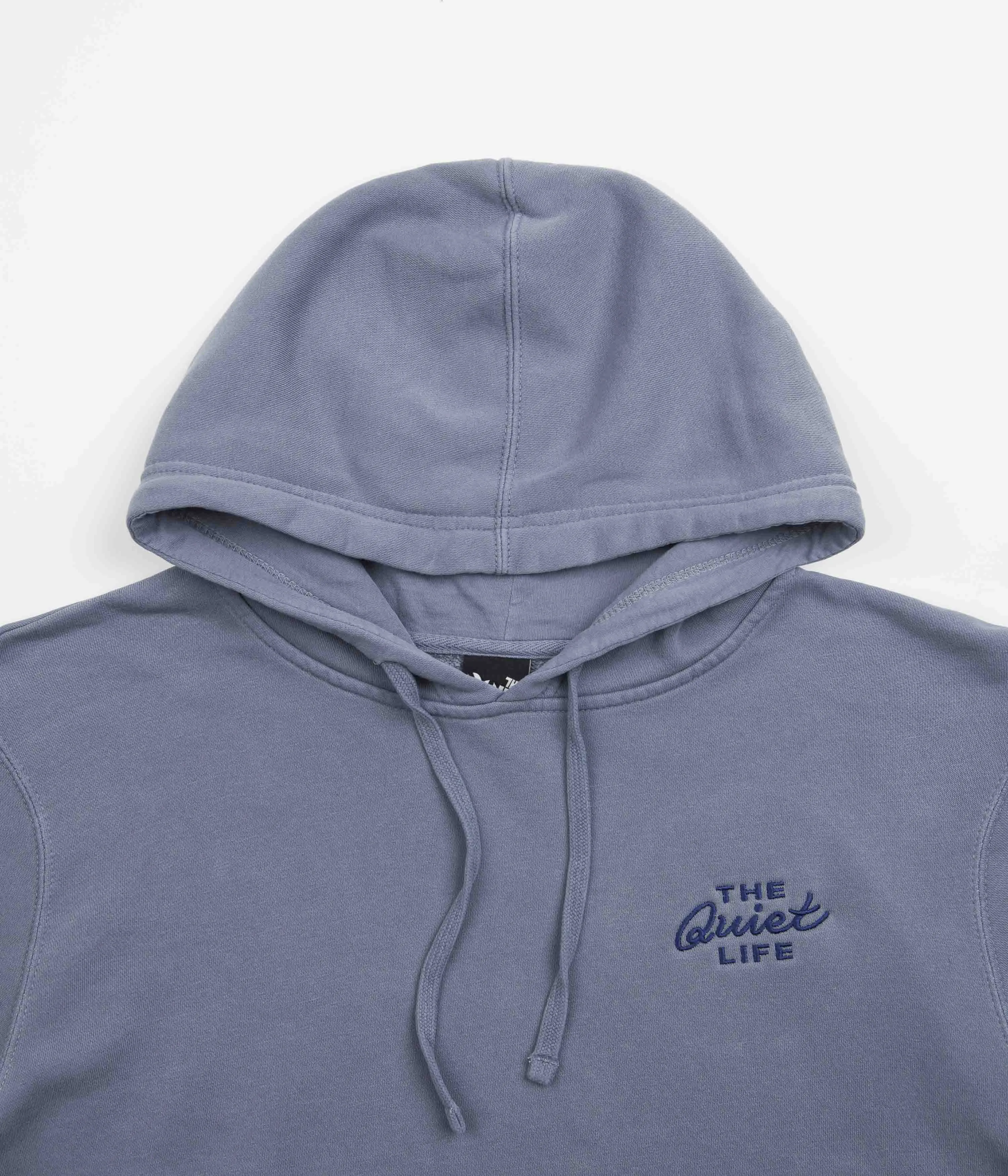 The Quiet Life Mechanic Logo Pigment Dyed Hoodie - Blue