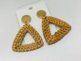 Triangle Woven Wicker Hoop Earrings