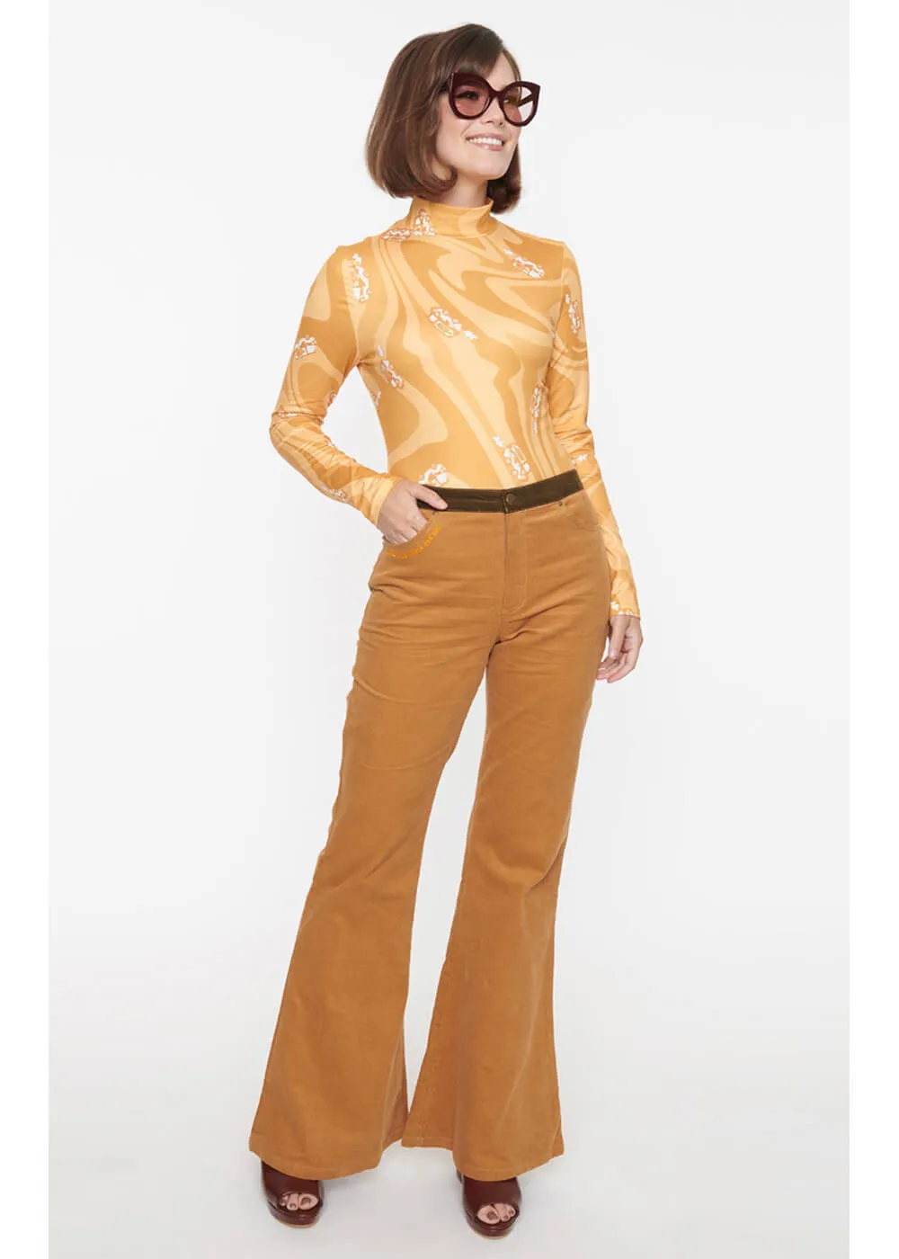 Unique Vintage x Scooby Doo 70's Flare Pants Brown