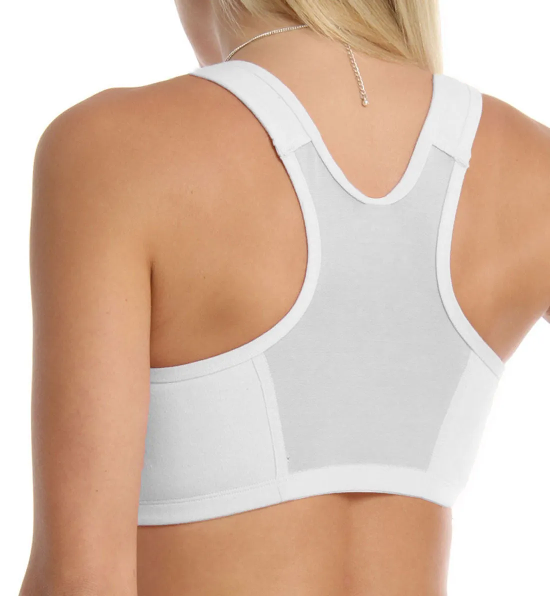 Valmont Zip-Front Sports Bra (1611A) - White