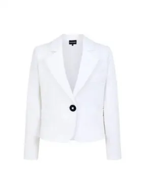 Women s Textured One Button Jacket White 270333