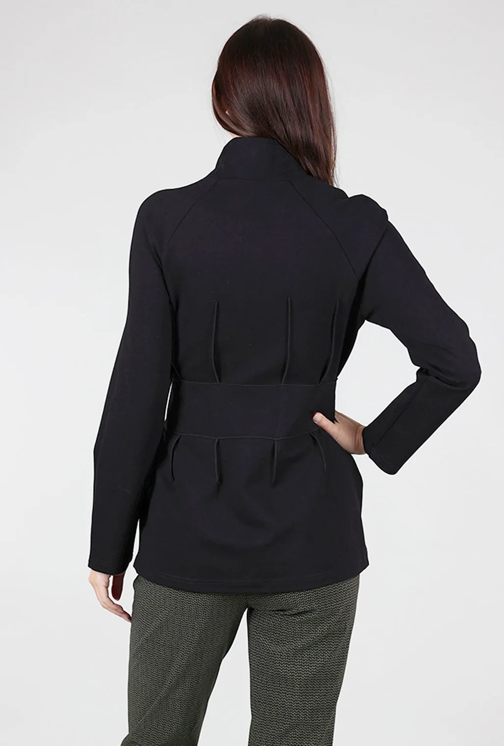 Wrap Belt Ponte Jacket, Black