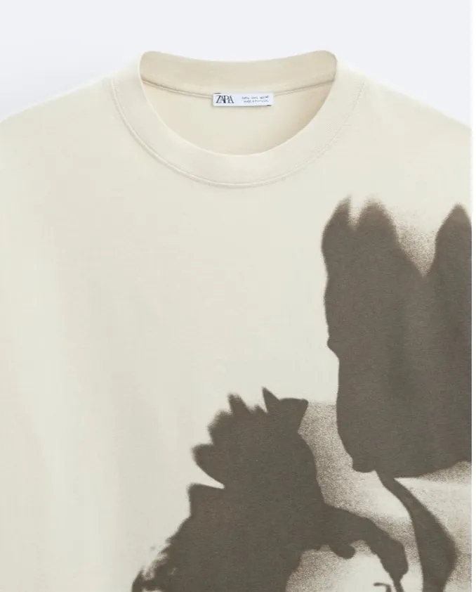 ZARA  |BLURRED PRINT T-SHIRT