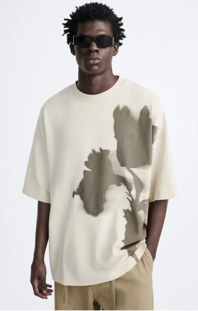 ZARA  |BLURRED PRINT T-SHIRT